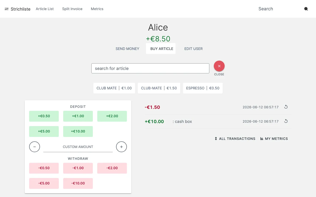 A user’s page with the buy tab open