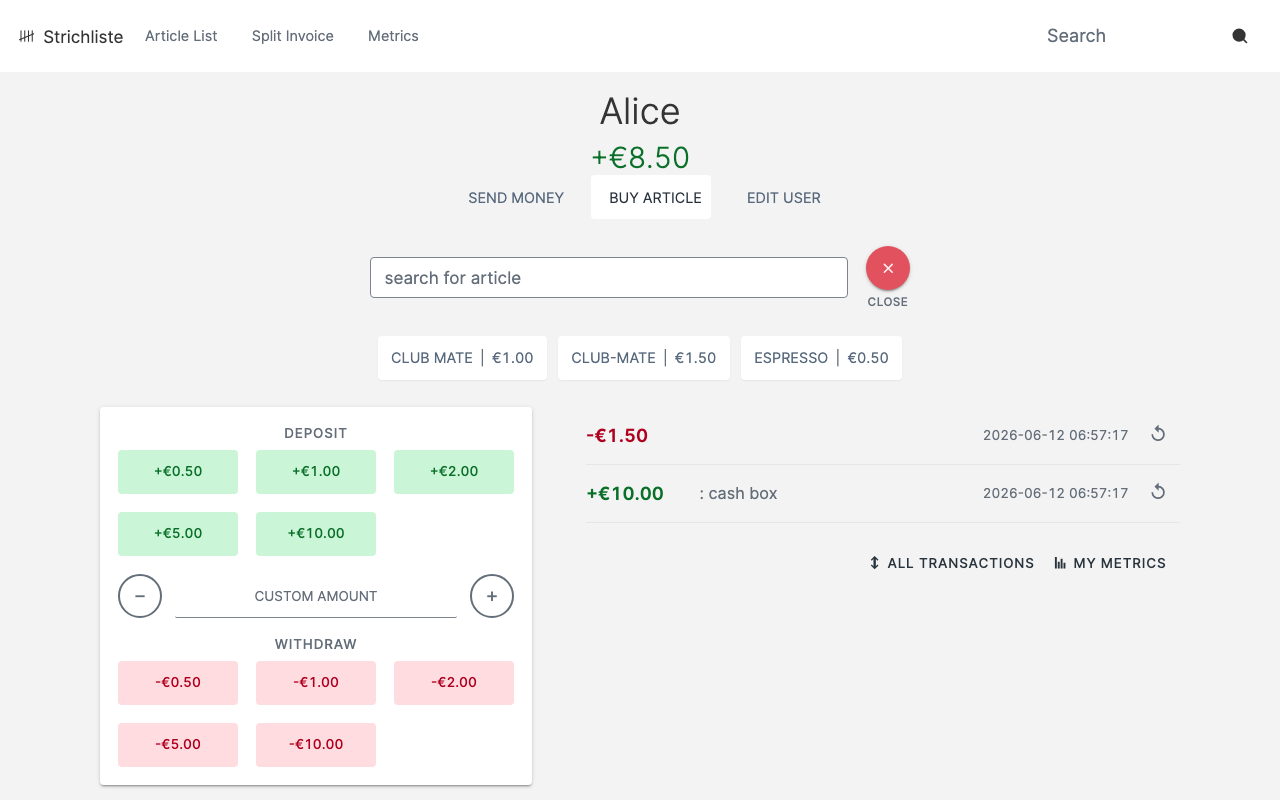 A user’s page with the buy tab open